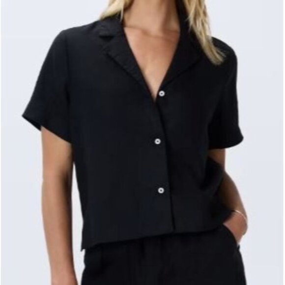 Quince 100% European Linen Short Sleeve Shirt Women Size Medium NWT Button Up - Picture 1 of 14